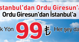 THY ORDU GİRESUN’DAN 100 LİRAYA UÇURACAK