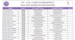 52 ORDUSPOR FK SEZONA GECE MAÇIYLA BAŞLIYOR