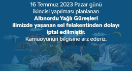 2. GELENEKSEL ALTINORDU YAĞLI GÜREŞLERİ İPTAL