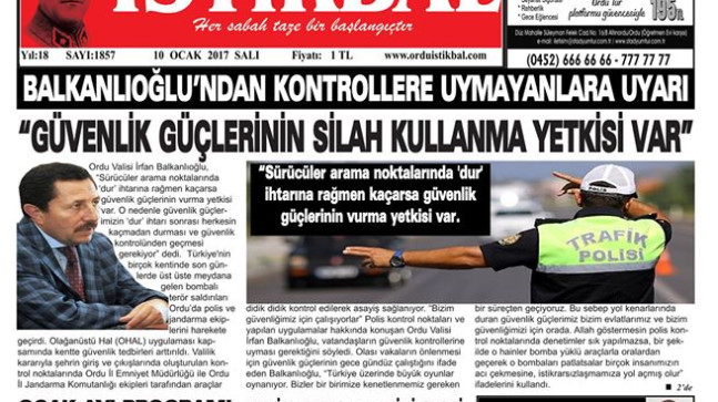 10 OCAK 2017 SALI