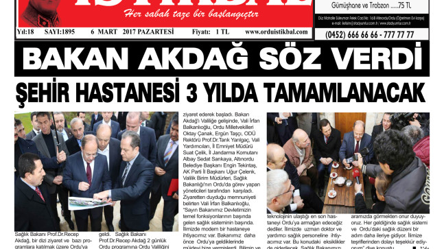 6 MART 2017 PAZARTESİ