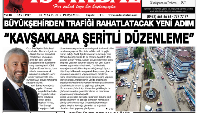 18 MAYIS 2017 PERŞEMBE