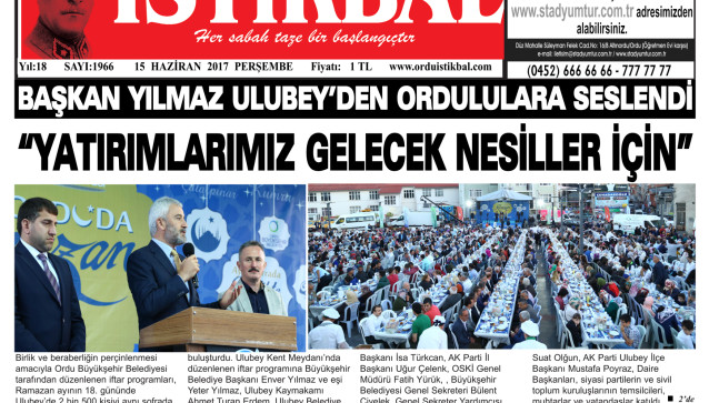 15 HAZİRAN 2017 PERŞEMBE