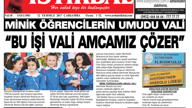 12 TEMMUZ 2017 ÇARŞAMBA