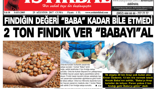 25 AĞUSTOS 2017 CUMA