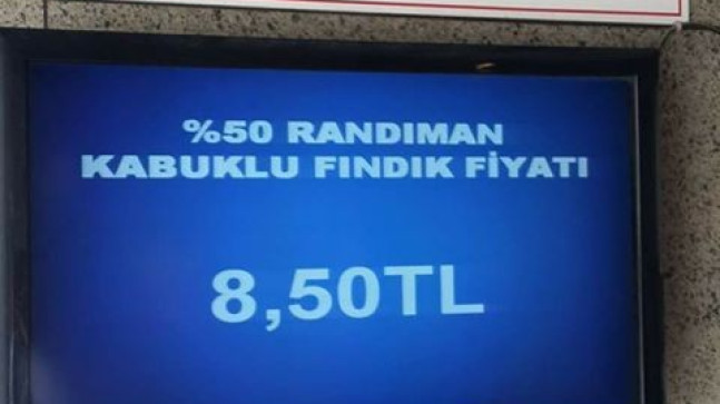 FINDIK 8.50’DEN İŞLEM GÖRÜYOR