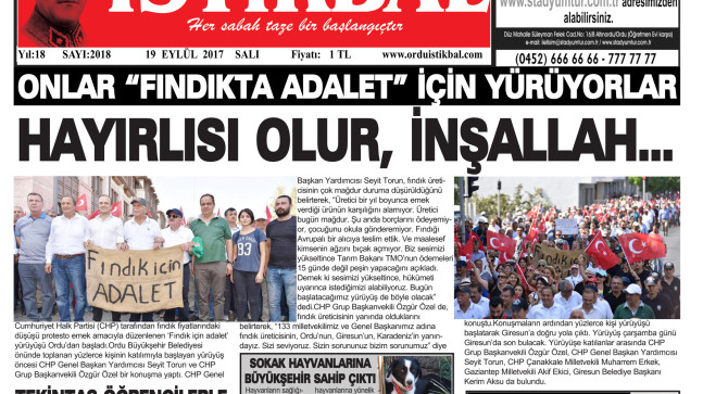 19 EYLÜL 2017 SALI
