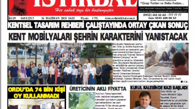 26 HAZİRAN 2018 SALI