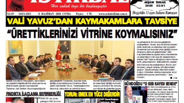 8 HAZİRAN 2018 CUMA