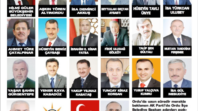 AK PARTİ ORDU BELEDİYE BAŞKAN ADAYLARI