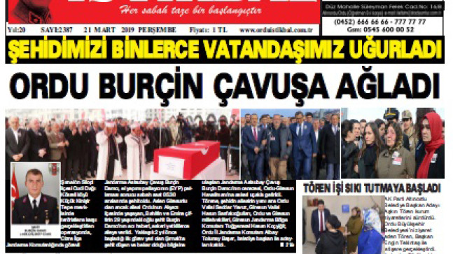 21 MART 2019 PERŞEMBE