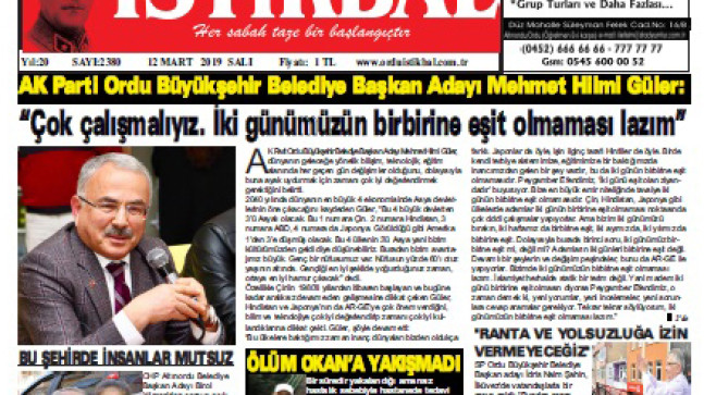 12 MART 2019 SALI