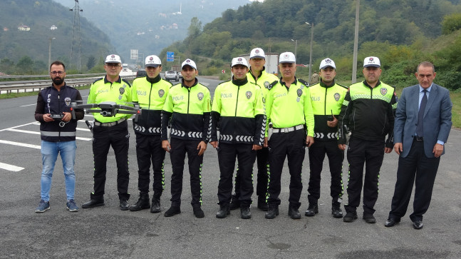 KARADENİZ SAHİL YOLU’NDA ‘DRONE’LU DENETİM