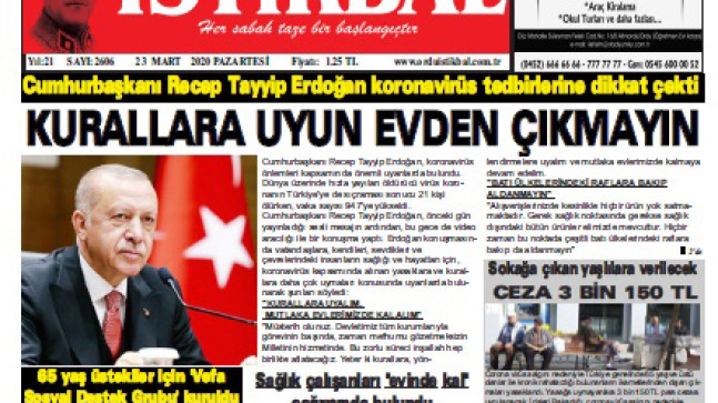 23 MART 2020 PAZARTESİ
