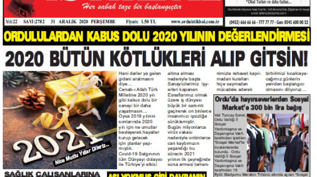 31 ARALIK 2020 PERŞEMBE