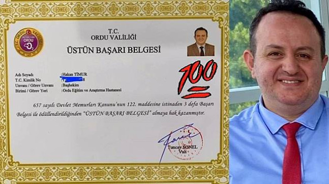 Doç Dr. TİMUR’A ÜSTÜN BAŞARI BELGESİ…