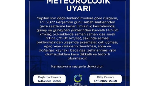 METEOROLOJİK UYARI