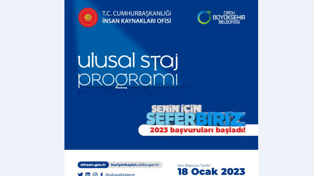 ORDU BÜYÜKŞEHİR BELEDİYESİNDEN ULUSAL STAJ PROGRAMINA TAM DESTEK