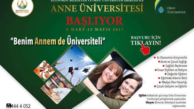 ALTINORDU’DA “ANNE ÜNİVERSİTESİ” AÇILIYOR