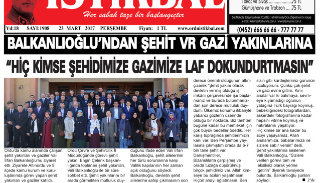 23 MART 2017 PERŞEMBE