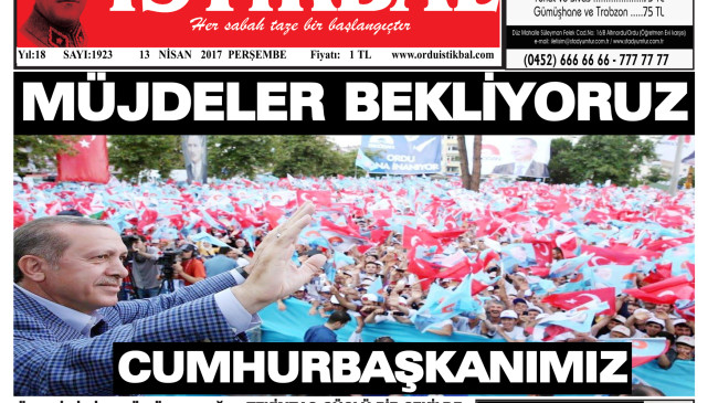 13 NİSAN 2017 PERŞEMBE