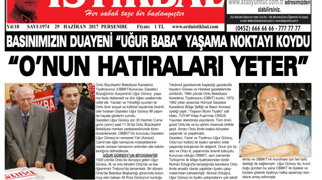 29 HAZİRAN 2017 PERŞEMBE