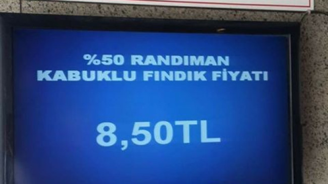 FINDIK 8.50’DEN İŞLEM GÖRÜYOR