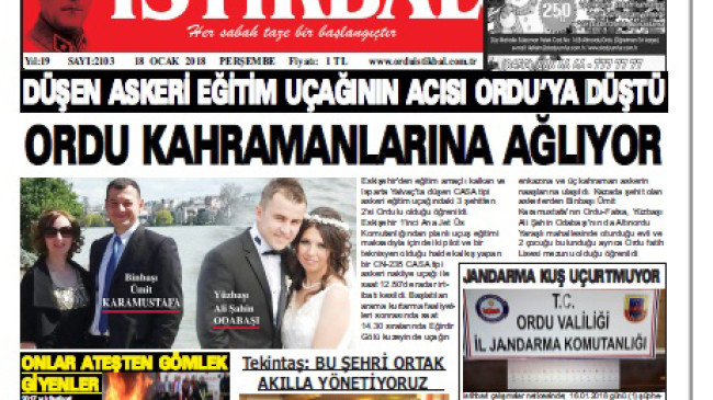 18 OCAK 2018 PERŞEMBE