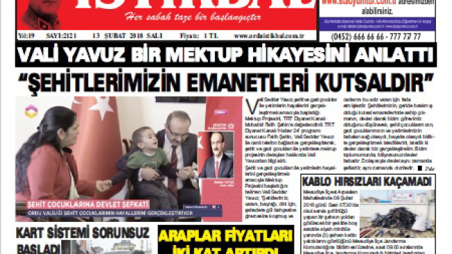 13 ŞUBAT 2018 SALI