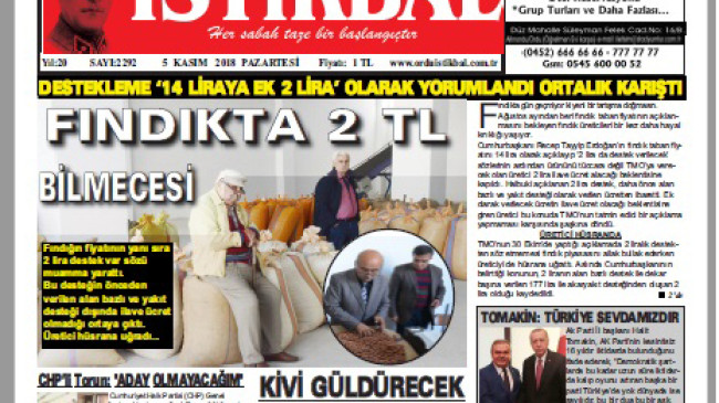 5 KASIM 2018 PAZARTESİ