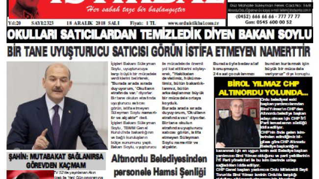 18 ARALIK 2018 SALI