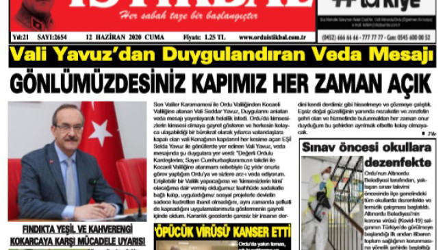 12 HAZİRAN 2020 CUMA