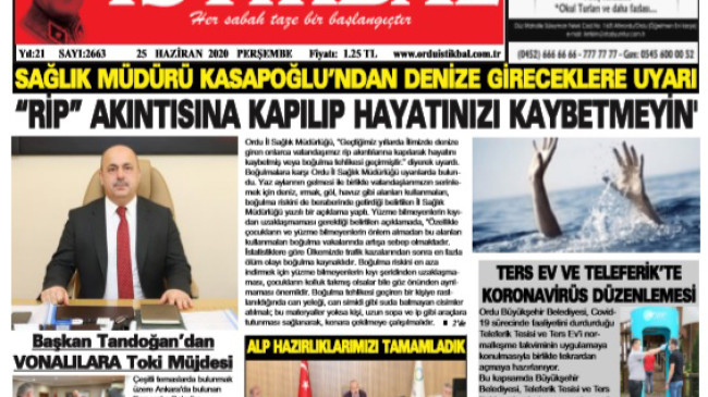 25 HAZİRAN 2020 PERŞEMBE