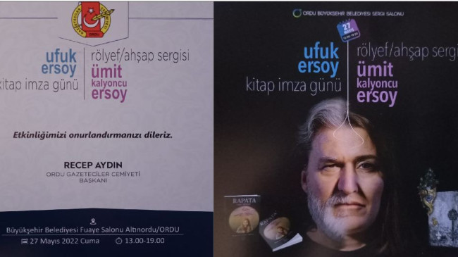 Kitap imza günü ve rölyef ahşap sergisi