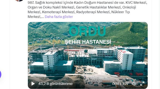 Bakan Koca’dan Ordu Şehir Hastanesi açıklaması